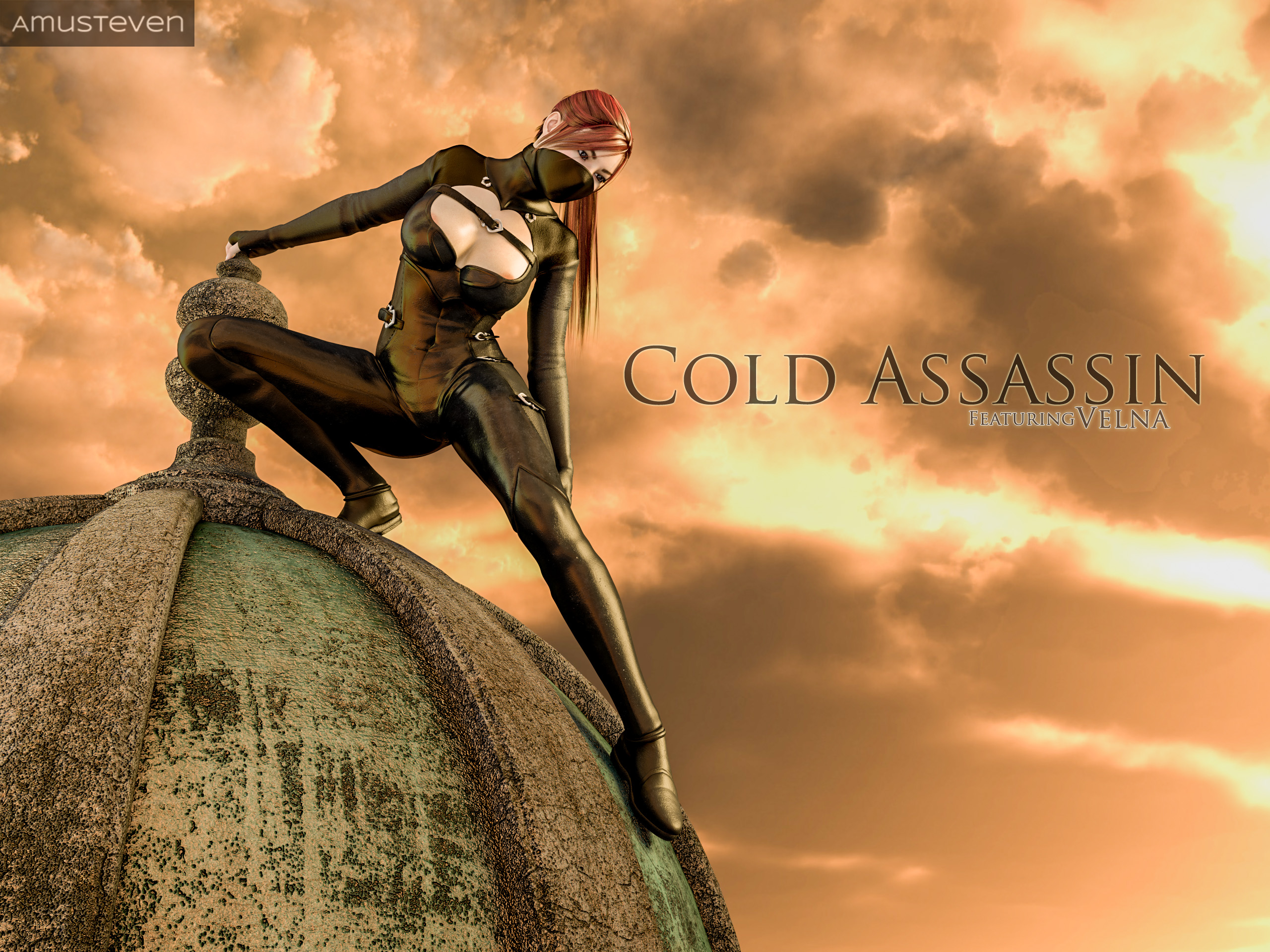 Amusteven Cold Redheaded Assassin Babe Fucked Outdoors 3D Porn Comic