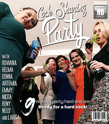 Artemia, Bony, Donna, Emmy, Helma, Larisa C., Nelly, Nikita V., Rowana - Cock sharing party